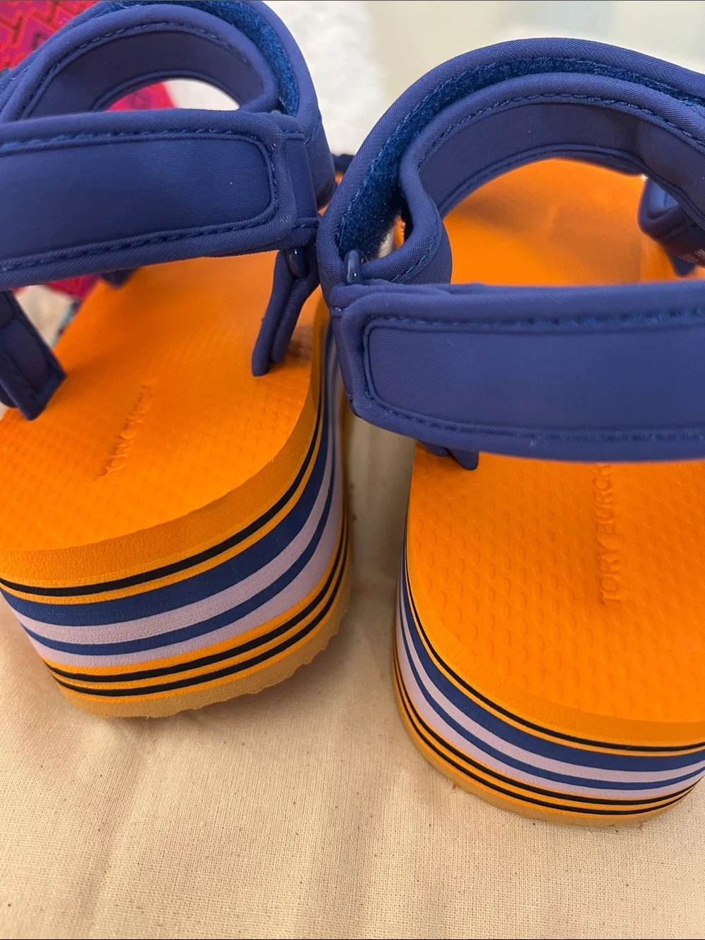 Tory Burch Sport Eva Sandal in Bermuda/ Vibrant Orange - W size 8